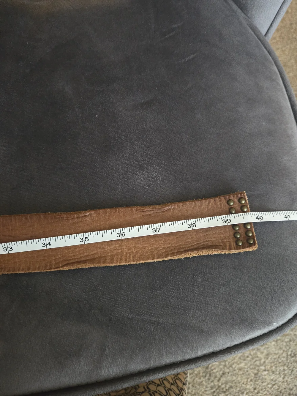 Leather Island Bill Lavin Vintage Wide Brown Studded Western Belt Double Prong